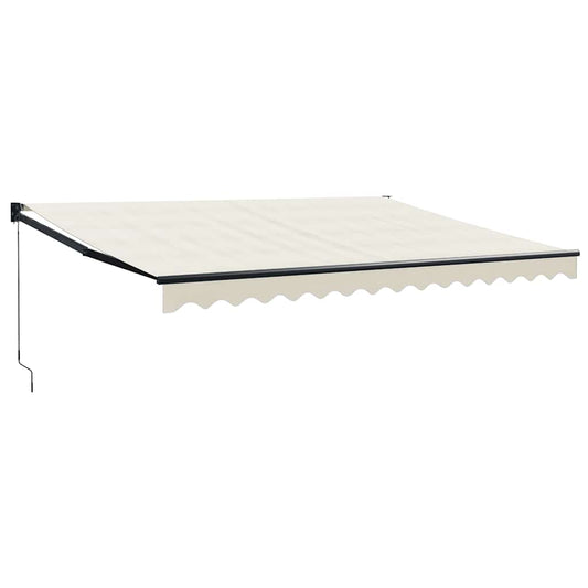 Uttrekkbar markise kremhvit 4x3 m stoff og aluminium