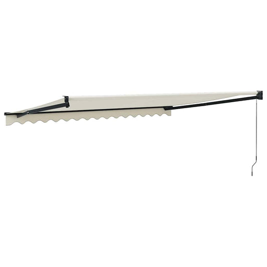 Uttrekkbar markise kremhvit 4x3 m stoff og aluminium