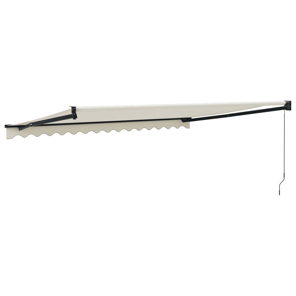 Uttrekkbar markise kremhvit 4,5x3 m stoff og aluminium