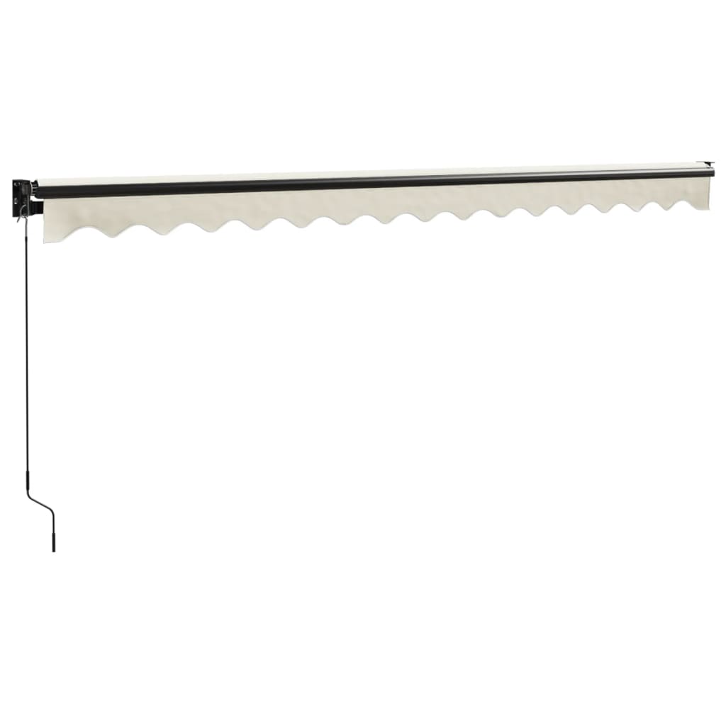 Uttrekkbar markise kremhvit 4,5x3 m stoff og aluminium