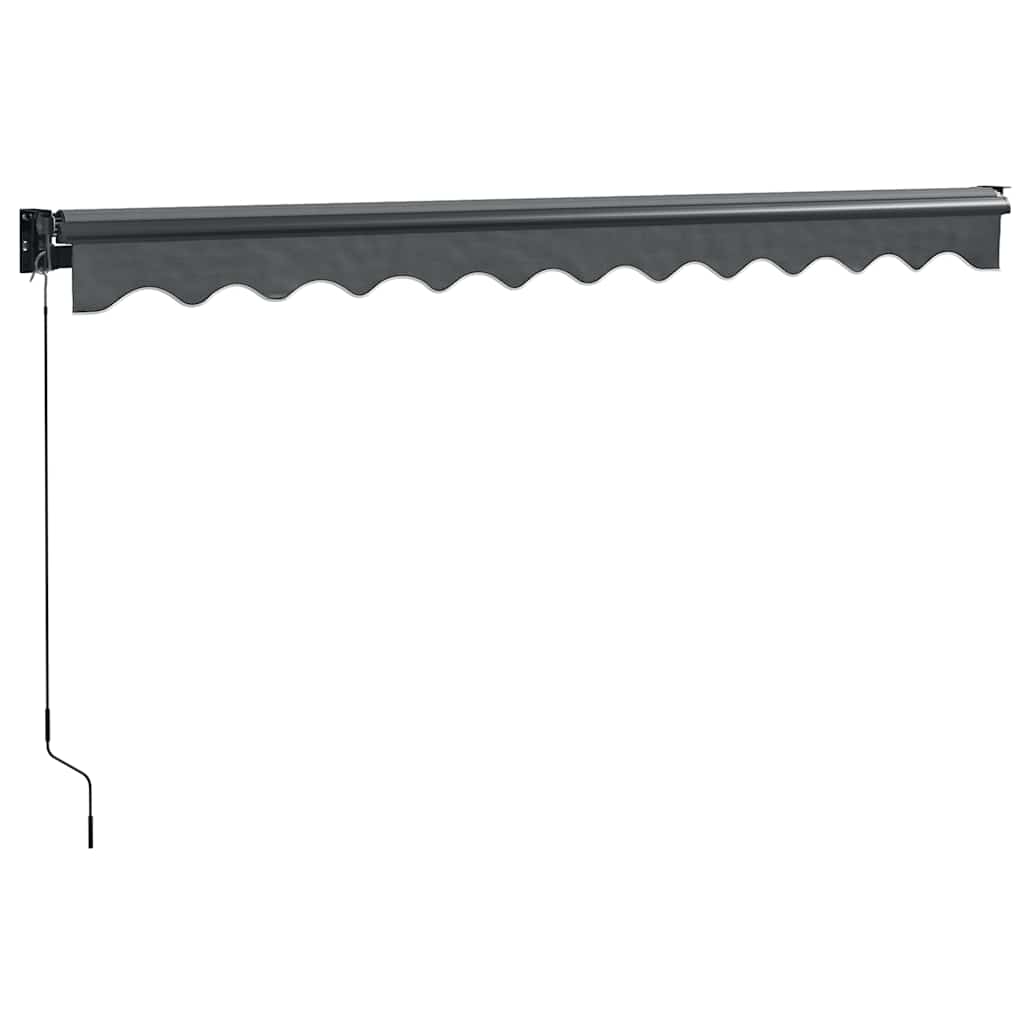 Uttrekkbar markise antrasitt 3,5x2,5 m stoff og aluminium