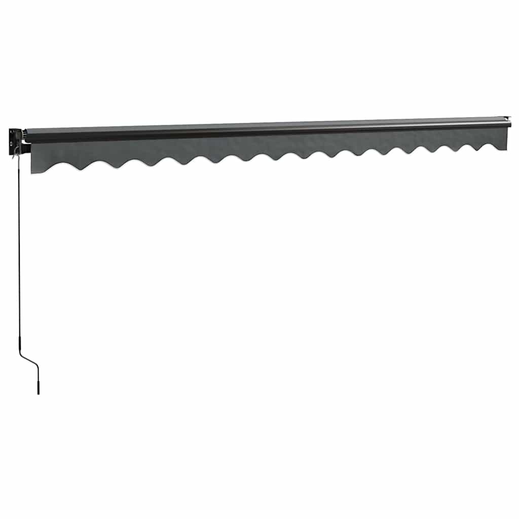 Uttrekkbar markise antrasitt 4,5x3 m stoff og aluminium