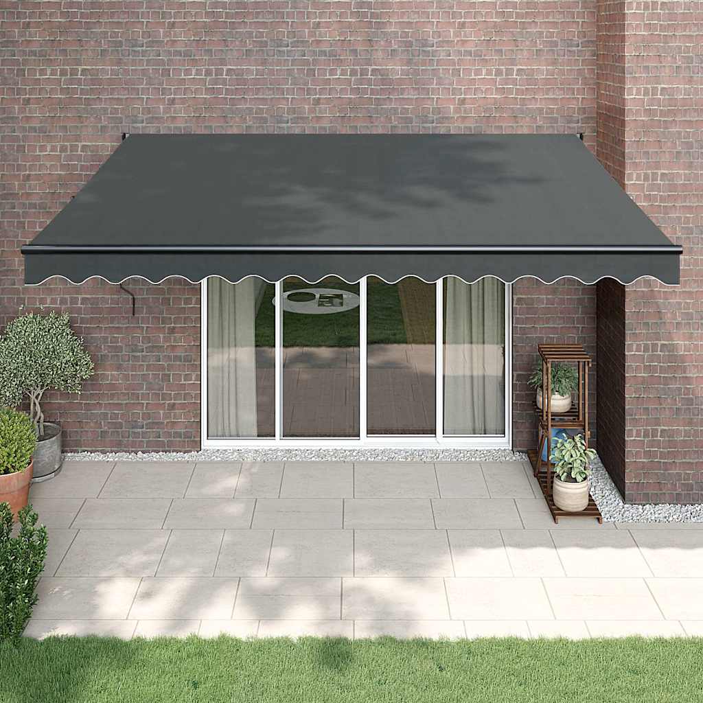 Uttrekkbar markise antrasitt 4,5x3 m stoff og aluminium