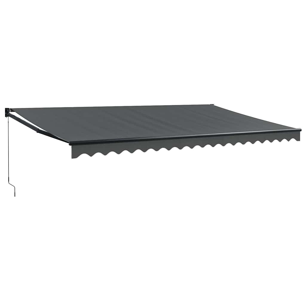 Uttrekkbar markise antrasitt 5x3 m stoff og aluminium