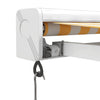 Uttrekkbar markise gul og hvit 3x2,5 m stoff og aluminium