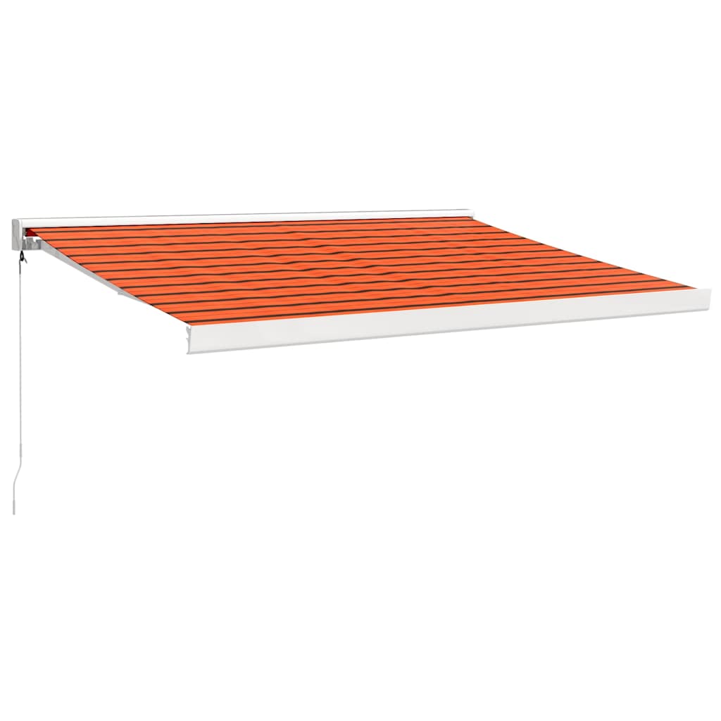 Uttrekkbar markise oransje og brun 3,5x2,5 m stoff og aluminium