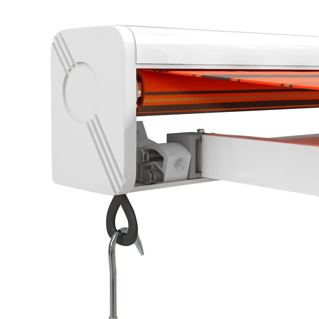 Uttrekkbar markise oransje og brun 3,5x2,5 m stoff og aluminium