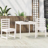 Hagebistrosett hvit 3 deler heltre furu
