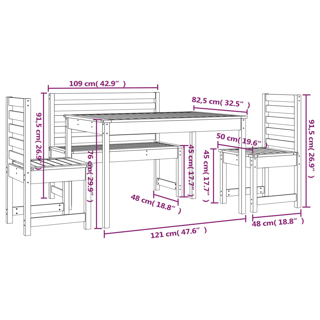 Hagespisestue 4 deler heltre furu