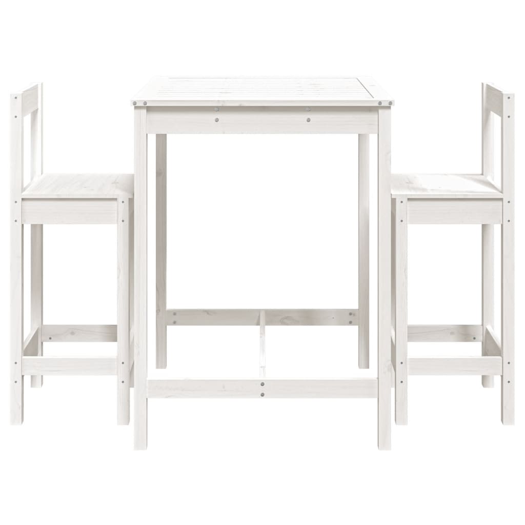 Hagebarsett 3 deler hvit heltre furu
