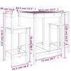 Hagebarsett 3 deler hvit heltre furu