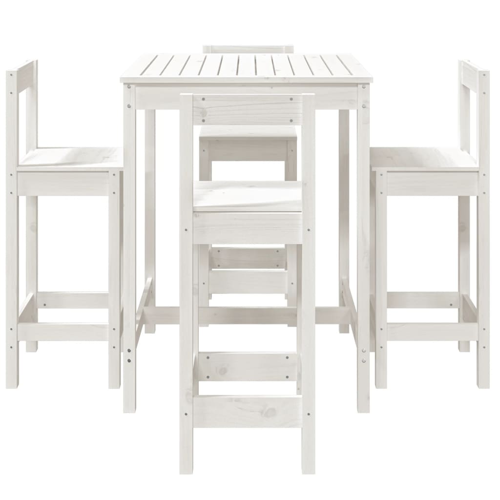 Hagebarsett 5 deler hvit heltre furu