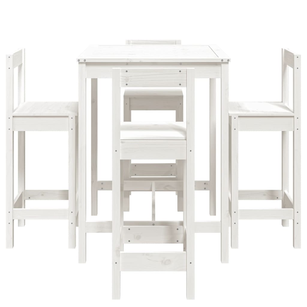 Hagebarsett 5 deler hvit heltre furu