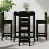 Hagebarsett 5 deler svart heltre furu
