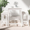 Hagebarsett 5 deler hvit heltre furu