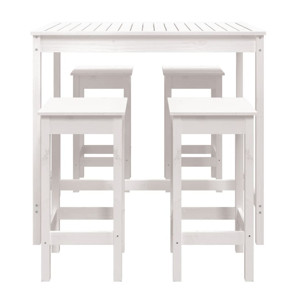 Hagebarsett 5 deler hvit heltre furu