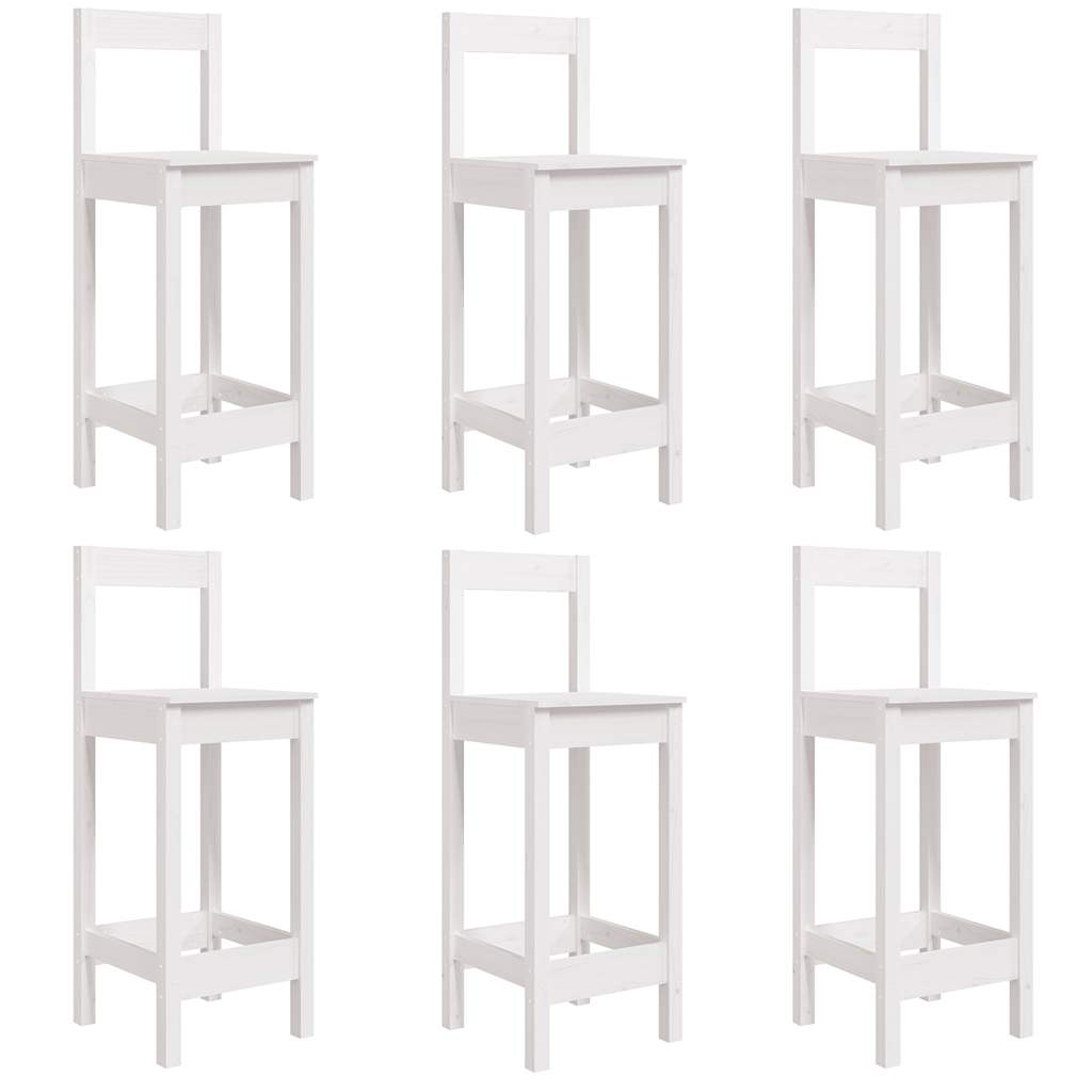 Hagebarsett 7 deler hvit heltre furu vidaXL