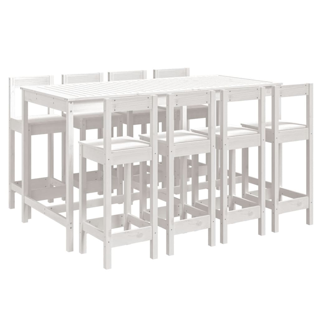 Hagebarsett 9 deler hvit heltre furu