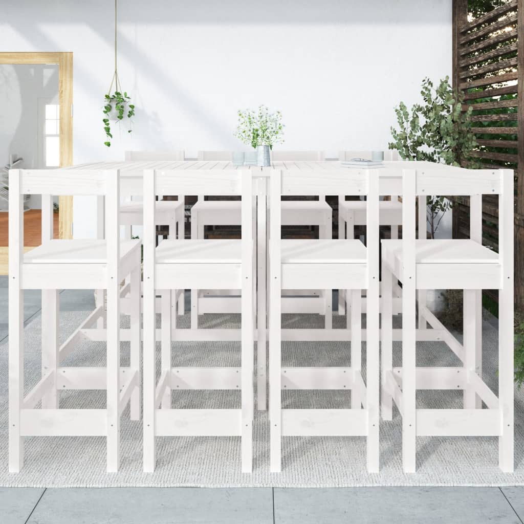 Hagebarsett 9 deler hvit heltre furu