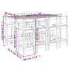 Hagebarsett 9 deler hvit heltre furu