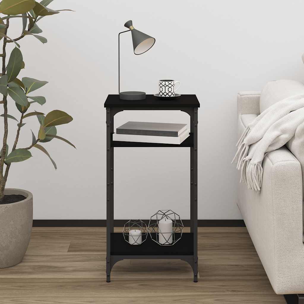 Sidebord svart 40x30x75 cm konstruert tre