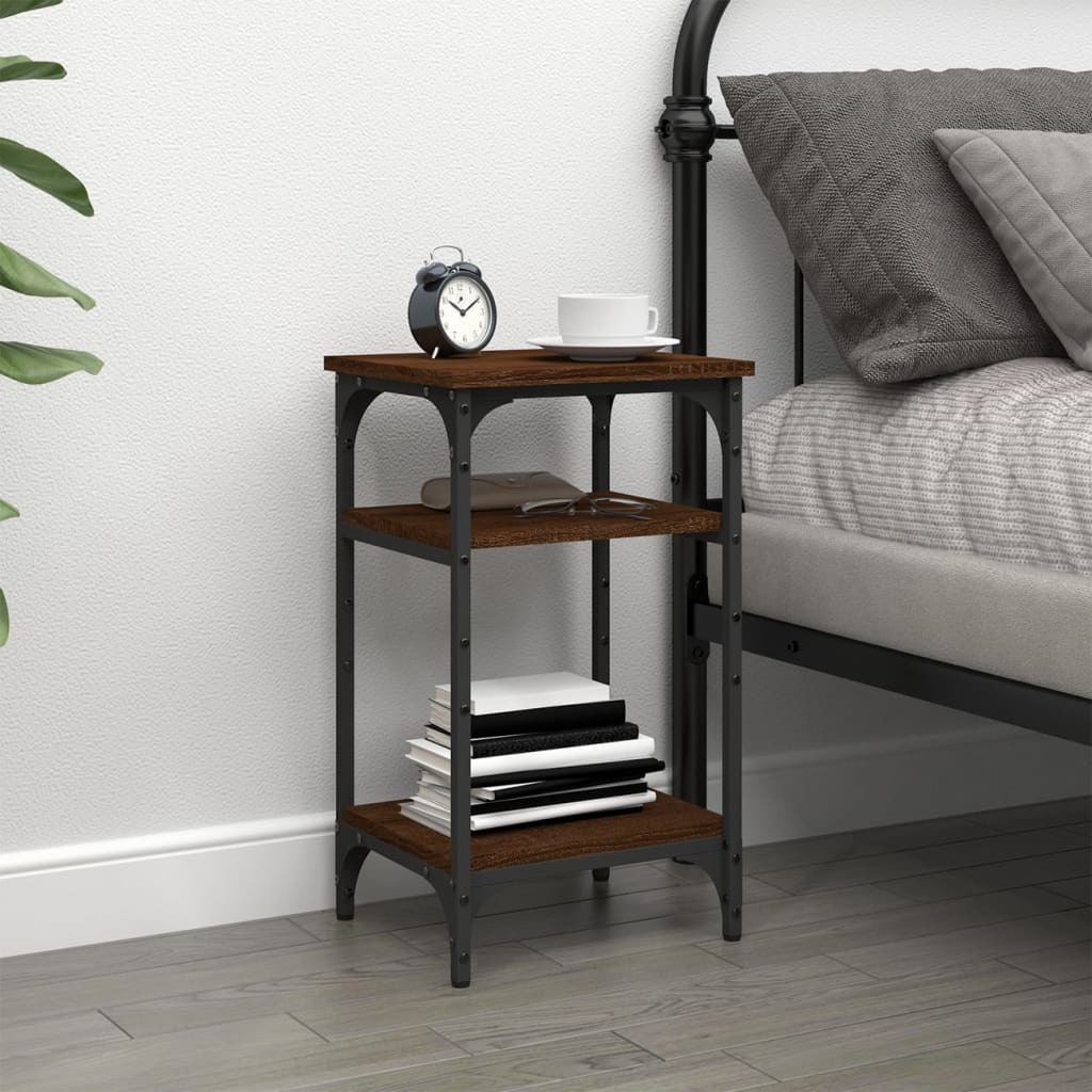 Sidebord brun eik 35x30x60 cm konstruert tre