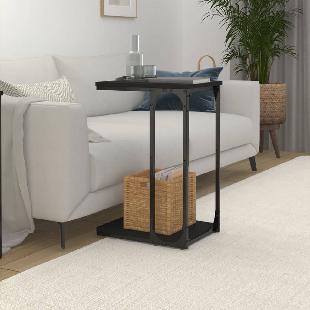 Sidebord svart 40x30x60 cm konstruert tre