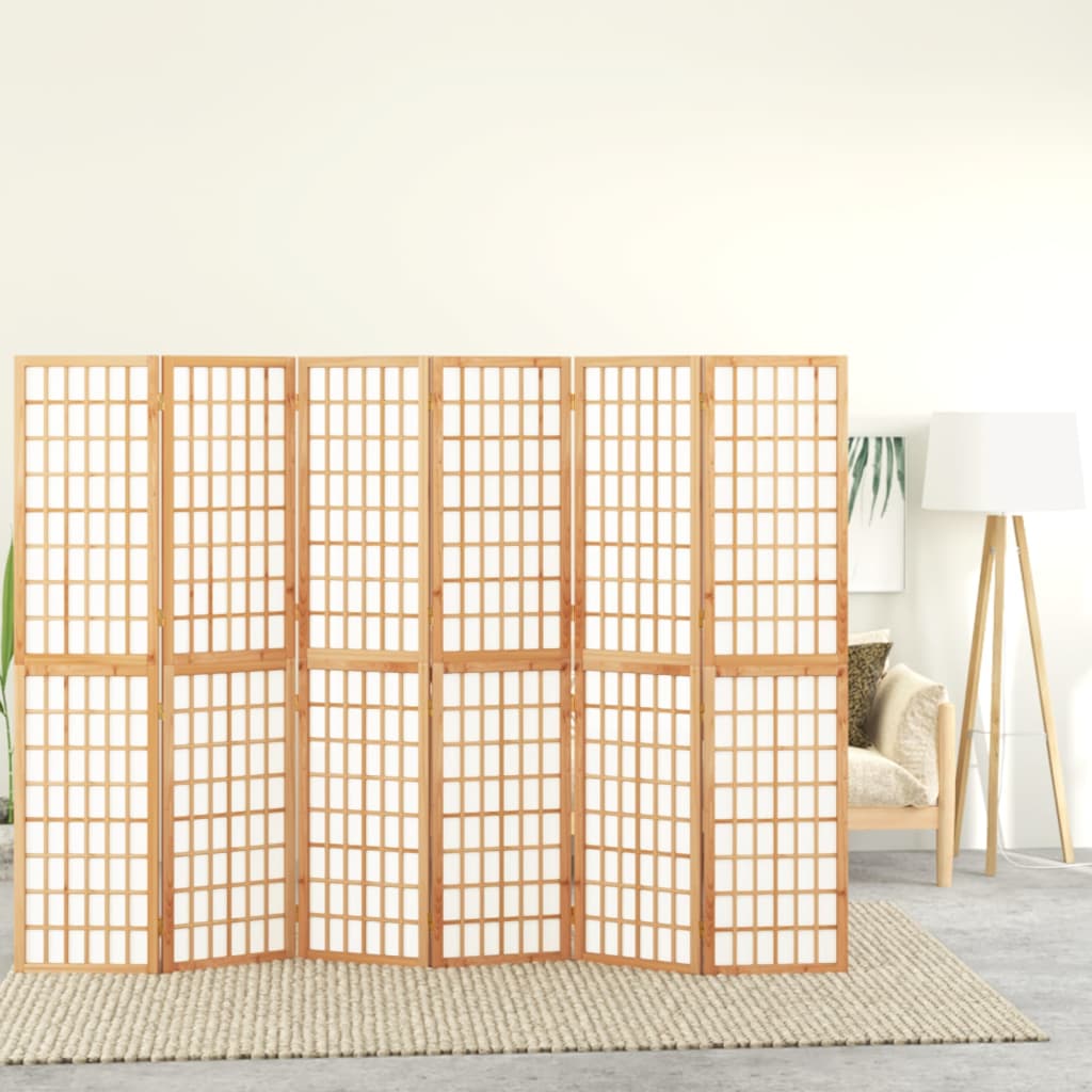 Sammenleggbar romdeler 6 paneler japansk stil 240x170 cm svart