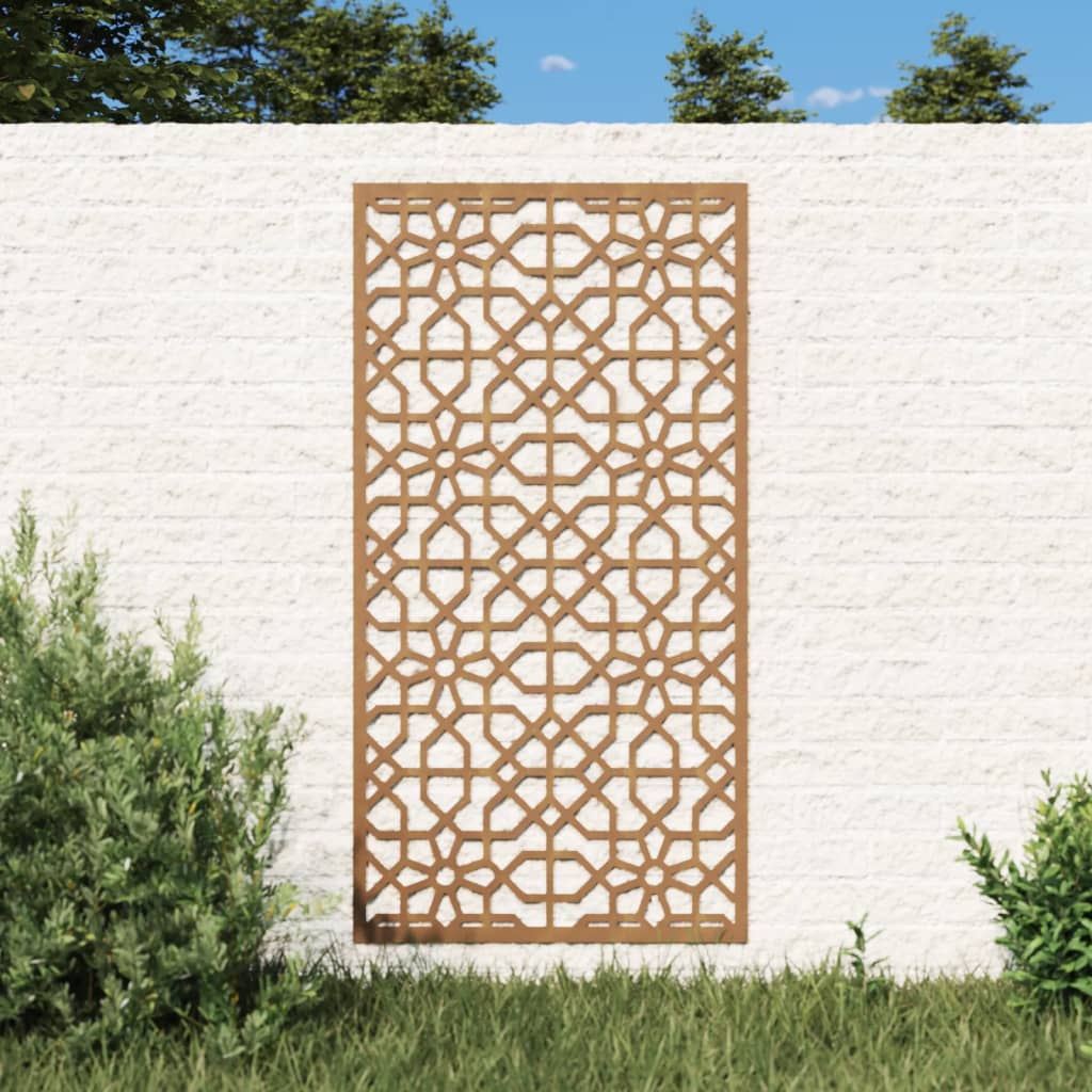 Veggdekorasjon til hage 105x55 cm cortenstål maurisk design