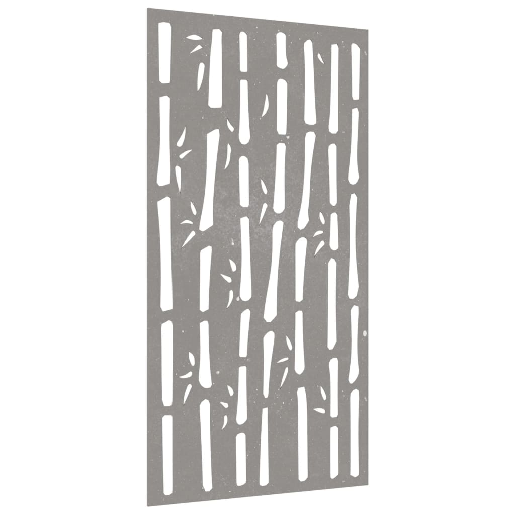 Veggdekorasjon til hage 105x55 cm cortenstål bambusdesign