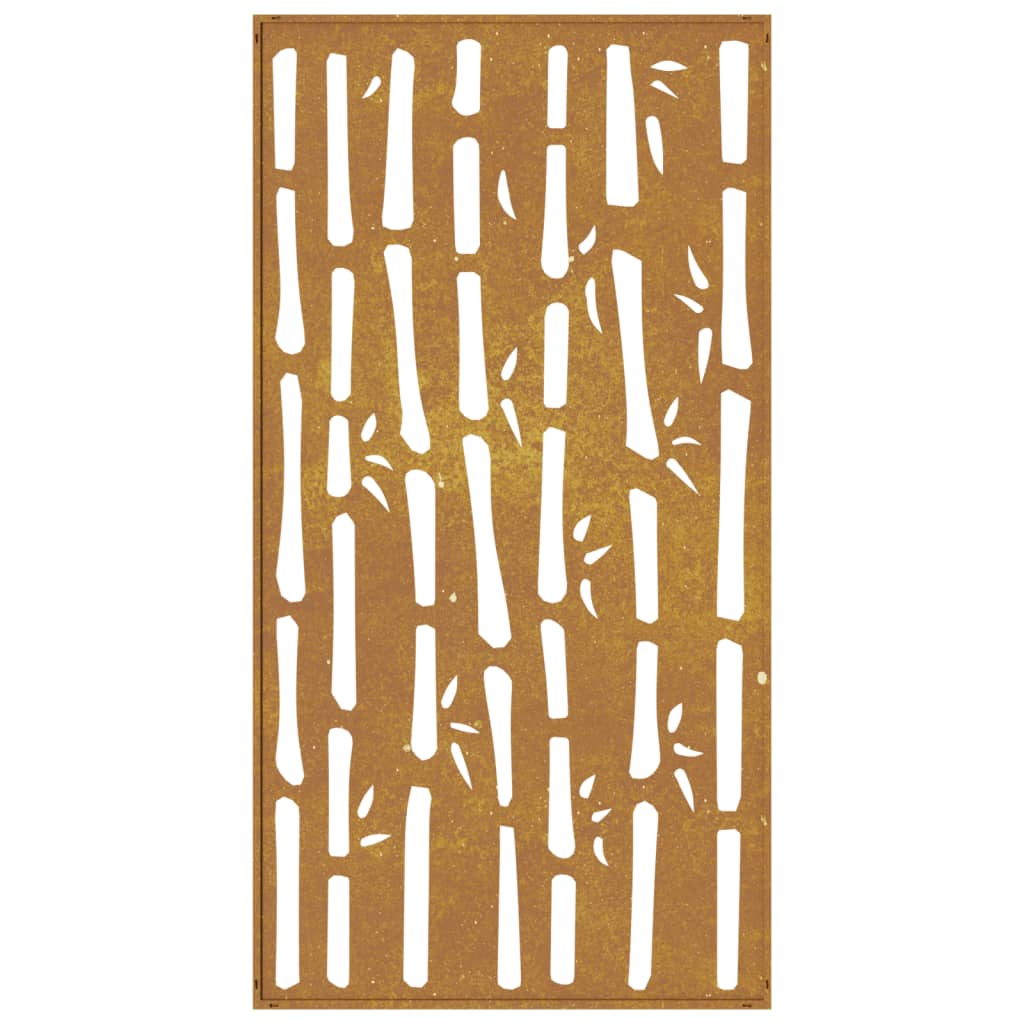 Veggdekorasjon til hage 105x55 cm cortenstål bambusdesign