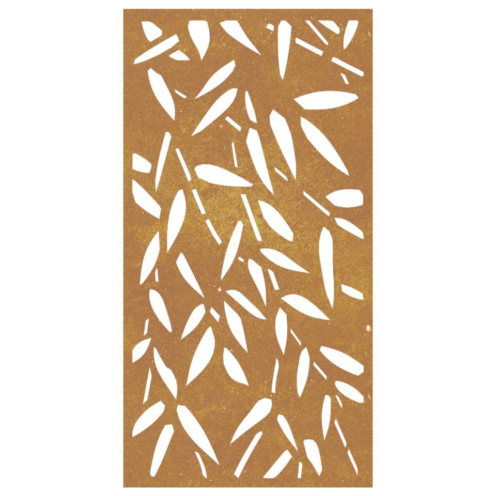 Veggdekorasjon til hage 105x55 cm cortenstål bambusbladdesign