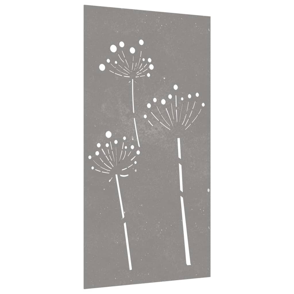 Veggdekorasjon til hage 105x55 cm cortenstål blomsterdesign