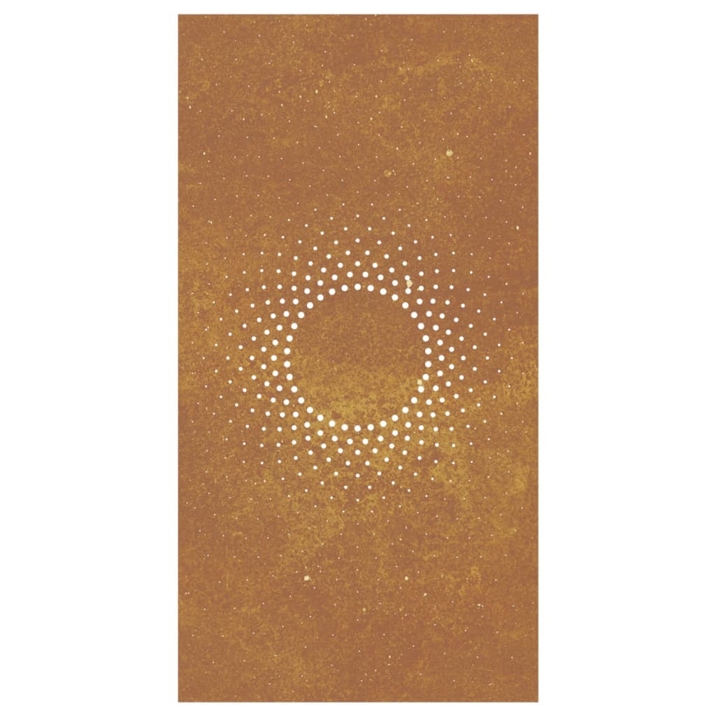 Veggdekorasjon til hage 105x55 cm cortenstål soldesign
