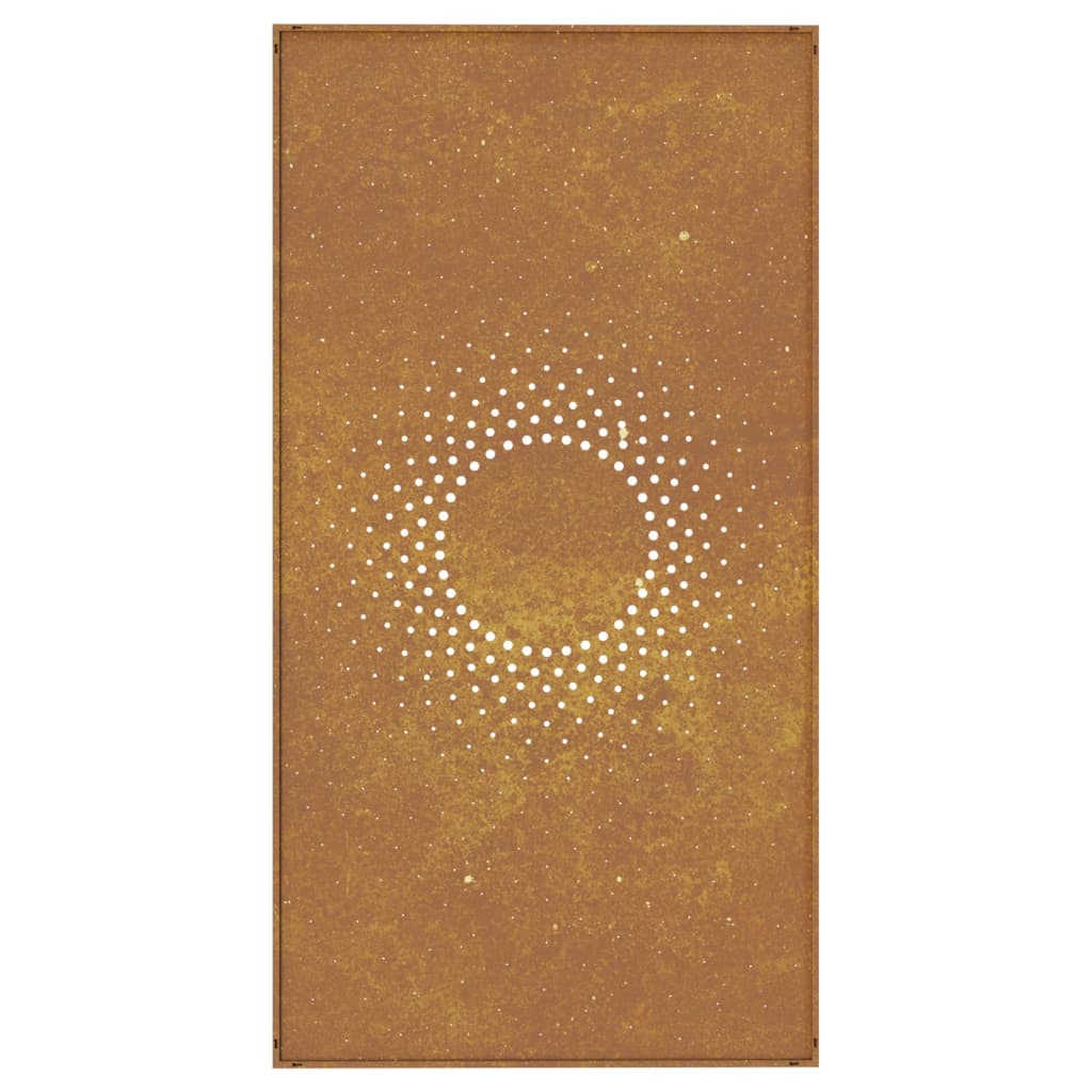 Veggdekorasjon til hage 105x55 cm cortenstål soldesign