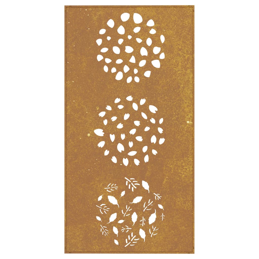 Veggdekorasjon til hage 105x55 cm cortenstål bladdesign