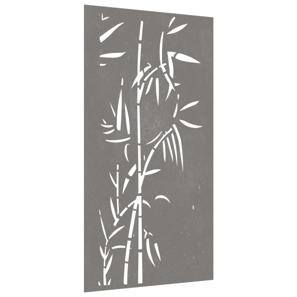 Veggdekorasjon til hage 105x55 cm cortenstål bambusdesign