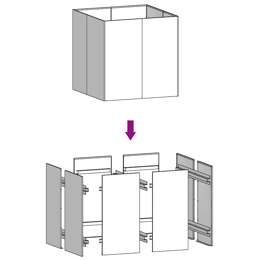 Plantekasse 80x80x80 cm cortenstål