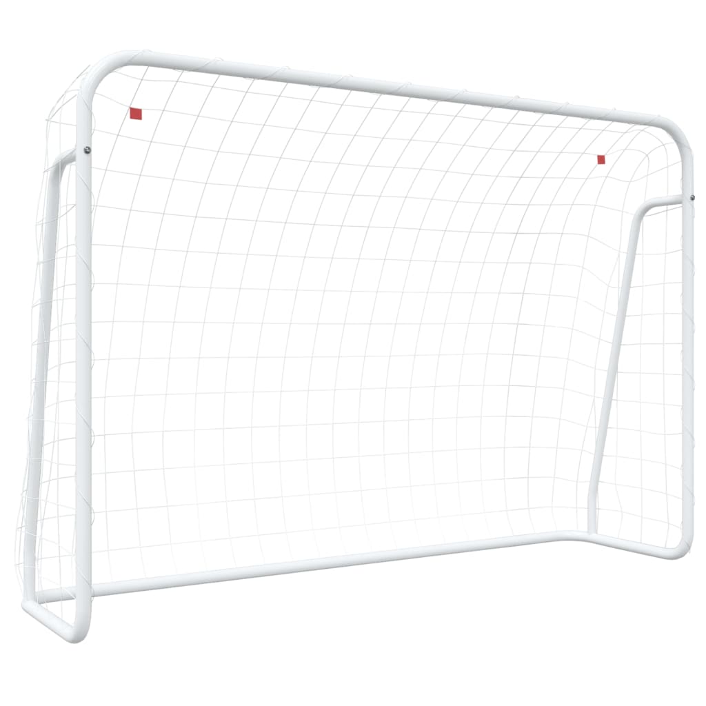 Fotballmål med nett hvit 214x75x152 cm stål og polyester
