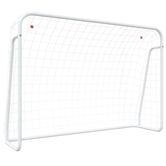 Fotballmål med nett hvit 214x75x152 cm stål og polyester