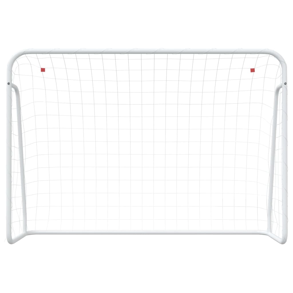 Fotballmål med nett hvit 214x75x152 cm stål og polyester