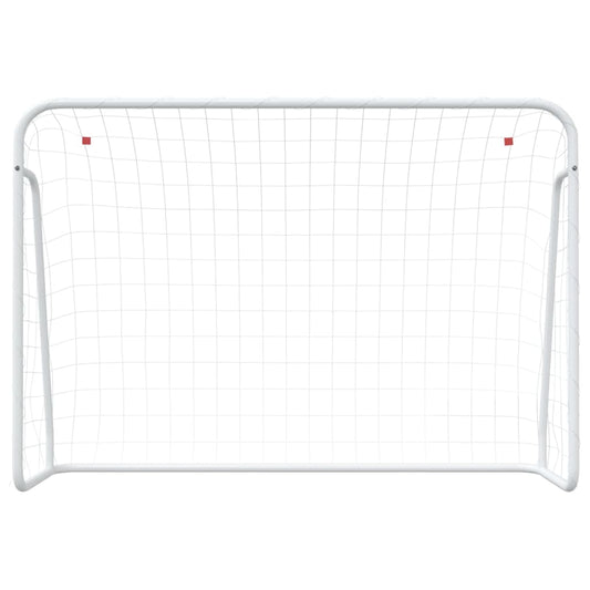 Fotballmål med nett hvit 214x75x152 cm stål og polyester