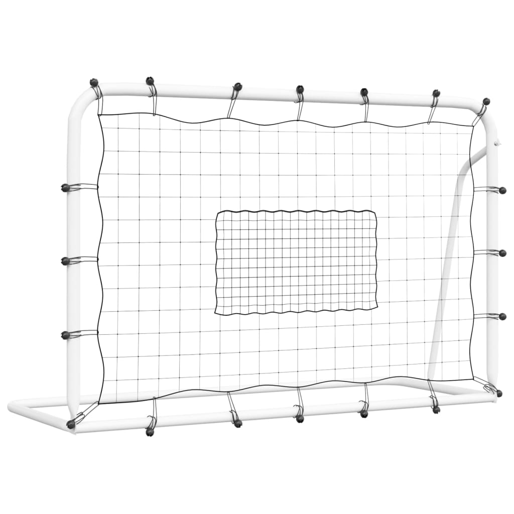Footballnett med stoppnett hvit og svart 184x61x123 cm stål PE