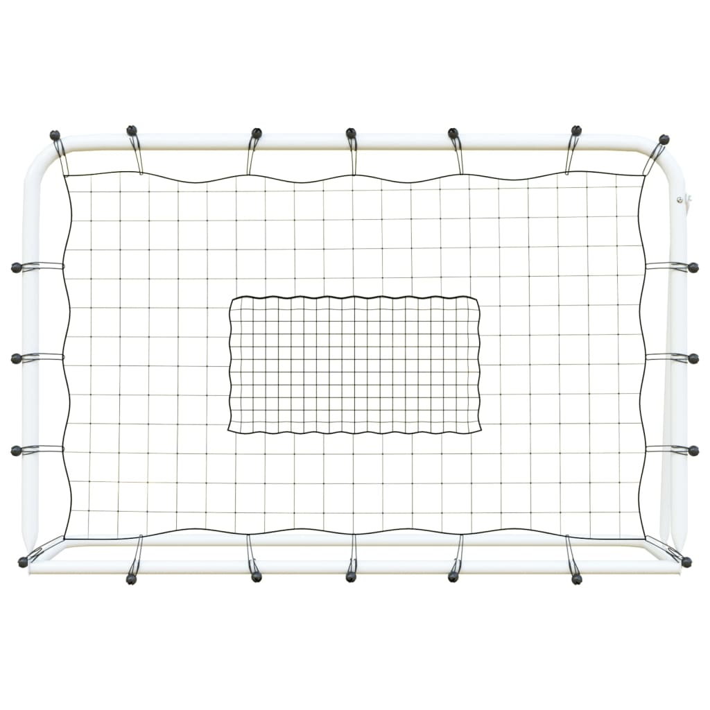 Footballnett med stoppnett hvit og svart 184x61x123 cm stål PE