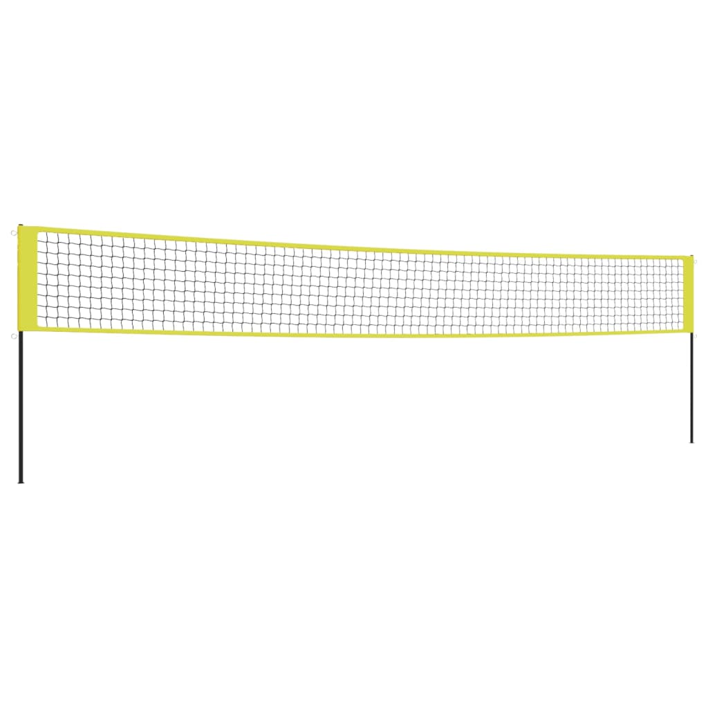 Volleyballnett gul og svart 823x244 cm PE stoff vidaXL