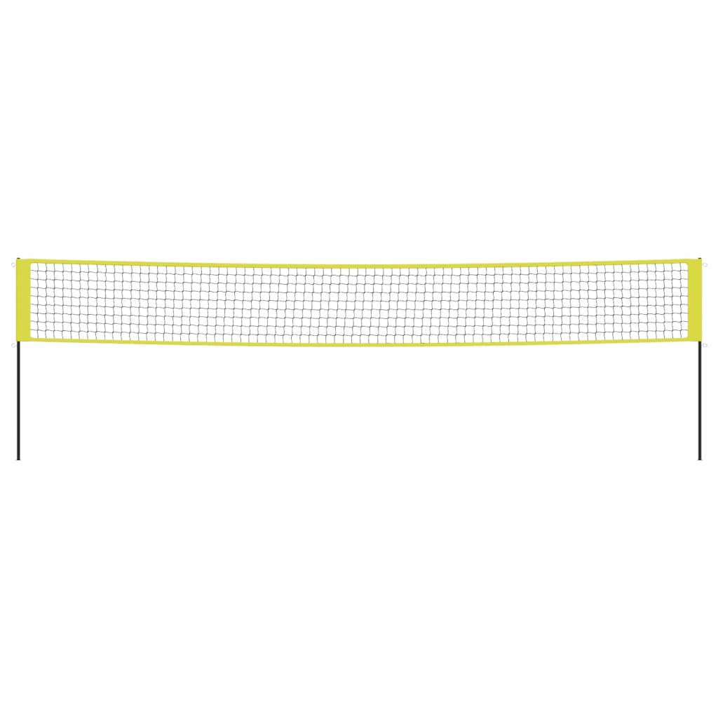 Volleyballnett gul og svart 823x244 cm PE stoff vidaXL