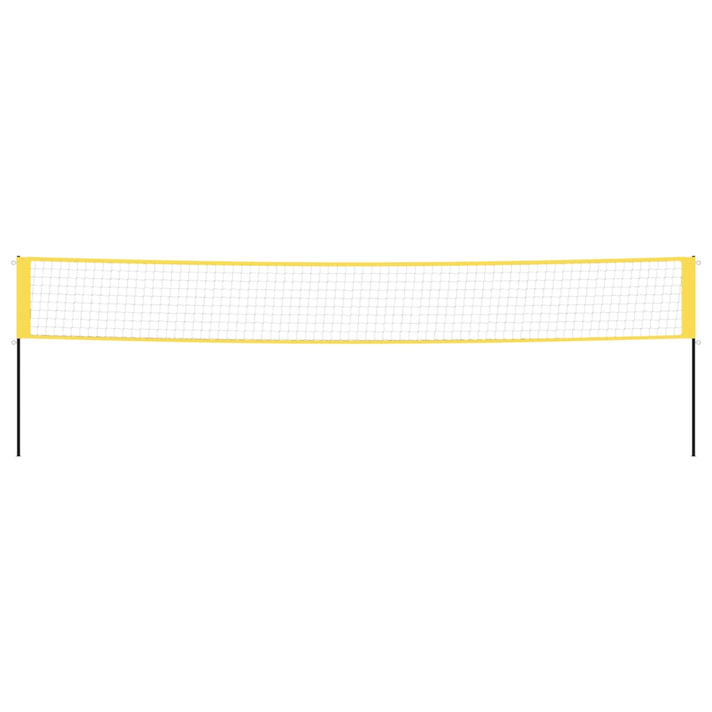 Badmintonnett gul og svart 600x155 cm PE stoff