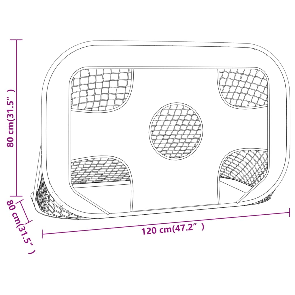 Fotballmål med siktevegg 120x80x80 cm Polyester