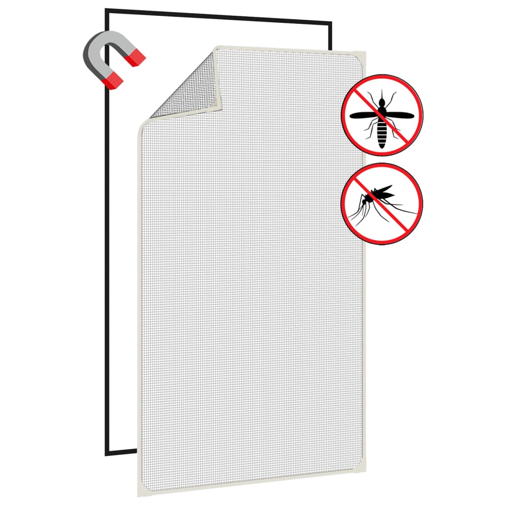 Magnetisk insektskjerm for vindu hvit 80x140 cm