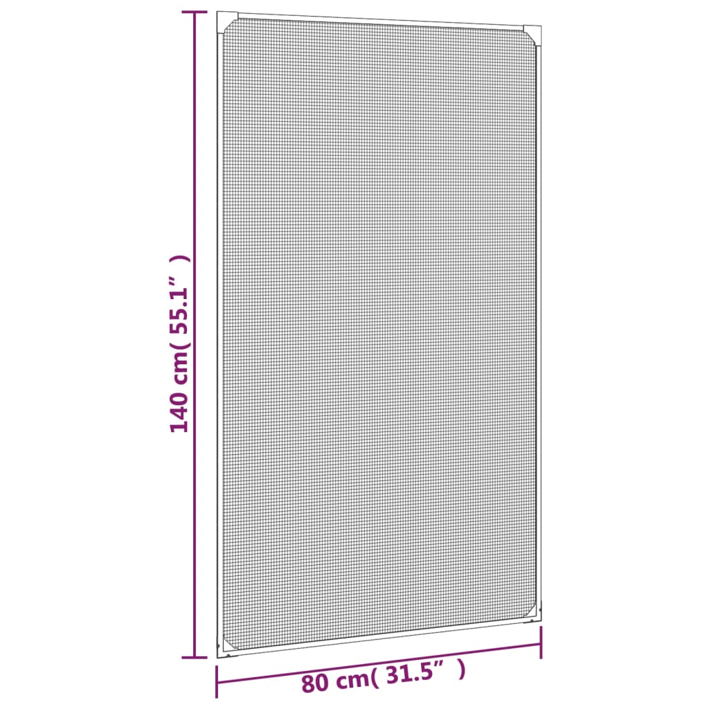 Magnetisk insektskjerm for vindu hvit 80x140 cm